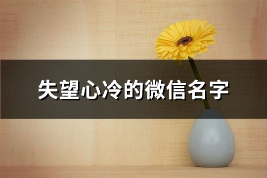 失望心冷的微信名字(共268個)