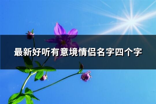 最新好聽有意境情侶名字四個字(共144個)