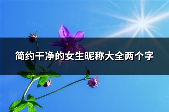 簡(jiǎn)約干凈的女生昵稱(chēng)大全兩個(gè)字(779個(gè))