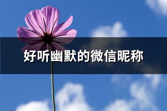 好聽幽默的微信昵稱(精選158個)
