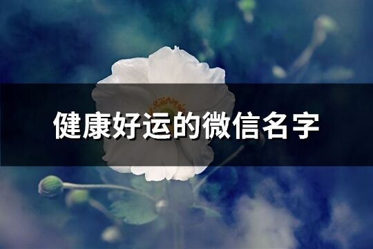 健康好運的微信名字(共654個)