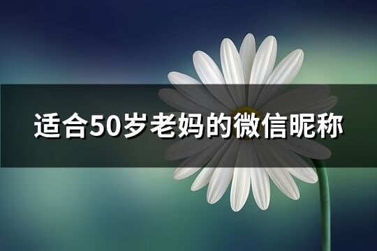 適合50歲老媽的微信昵稱(256個)