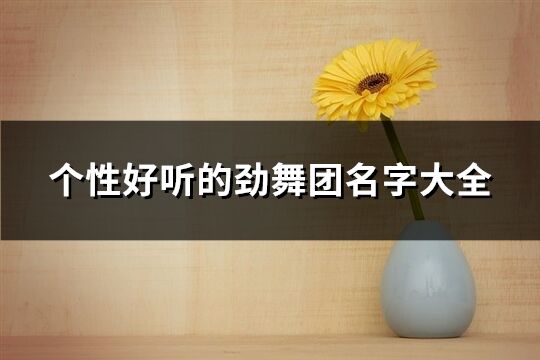 個性好聽的勁舞團名字大全(精選60個)