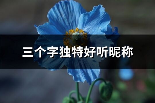 三個字獨特好聽昵稱(精選1009個)