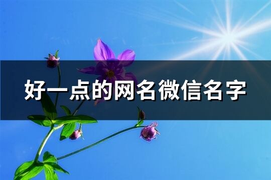 好一點的網名微信名字(303個)