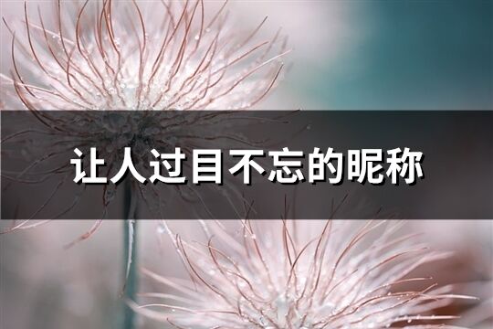 讓人過目不忘的昵稱(共412個)