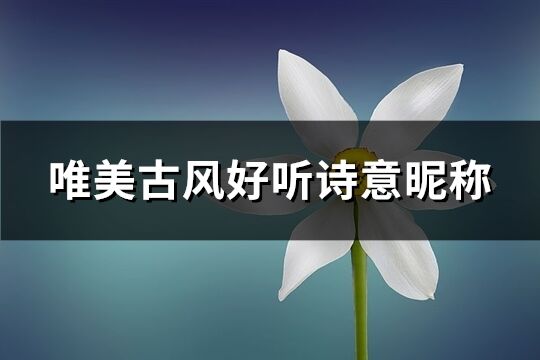 唯美古風好聽詩意昵稱(優選436個)