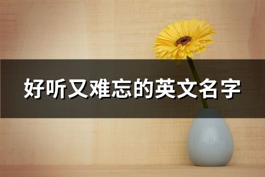 好聽又難忘的英文名字(優選94個)
