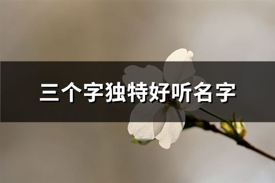 三個字獨特好聽名字(精選587個)