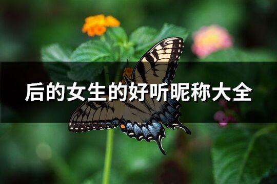 后的女生的好聽(tīng)昵稱大全(661個(gè))