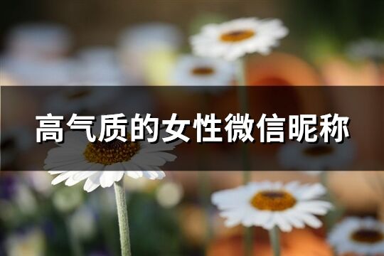 高氣質(zhì)的女性微信昵稱(chēng)(精選382個(gè))