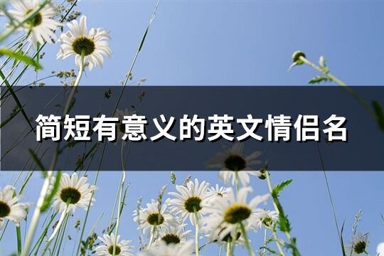 簡短有意義的英文情侶名(精選97個)