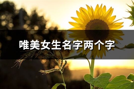 唯美女生名字兩個字(優選73個)
