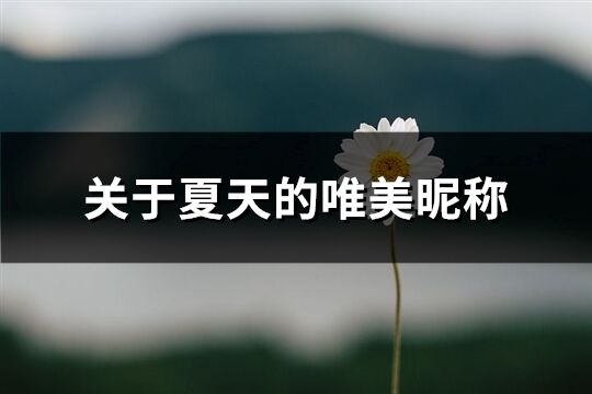 關(guān)于夏天的唯美昵稱(精選107個)