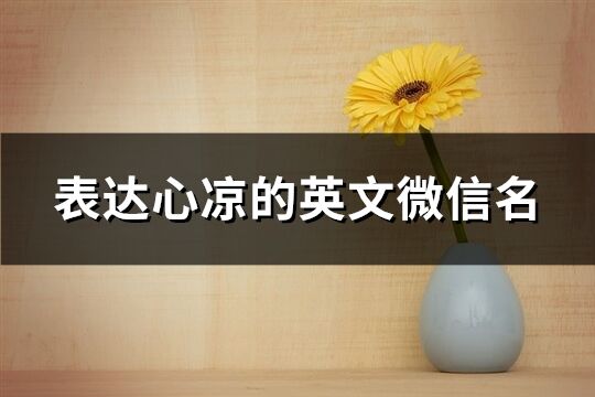 表達心涼的英文微信名(精選134個)