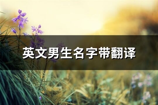 英文男生名字帶翻譯(優選137個)
