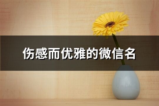 傷感而優雅的微信名(共336個)