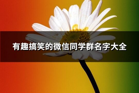 有趣搞笑的微信同學群名字大全(88個)