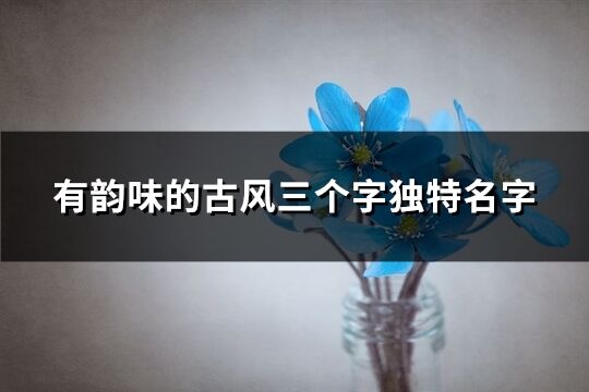 有韻味的古風三個字獨特名字(優選150個)