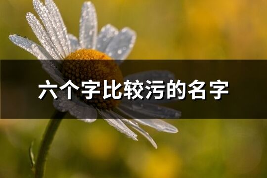 六個字比較污的名字(共537個)