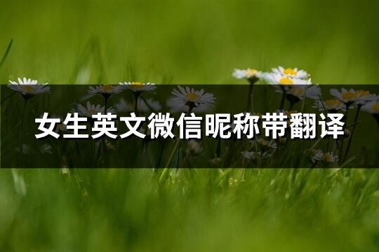 女生英文微信昵稱帶翻譯(84個)