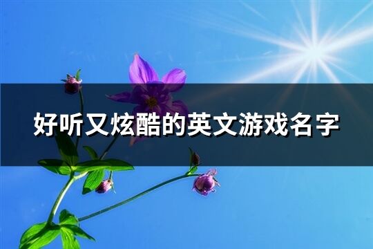 好聽又炫酷的英文游戲名字(精選86個)