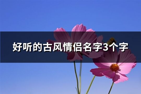 好聽的古風情侶名字3個字(優(yōu)選312個)