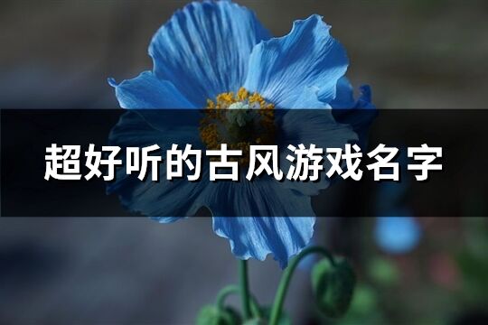 超好聽的古風游戲名字(共449個)