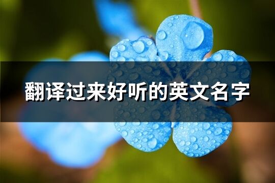 翻譯過來好聽的英文名字(共206個)