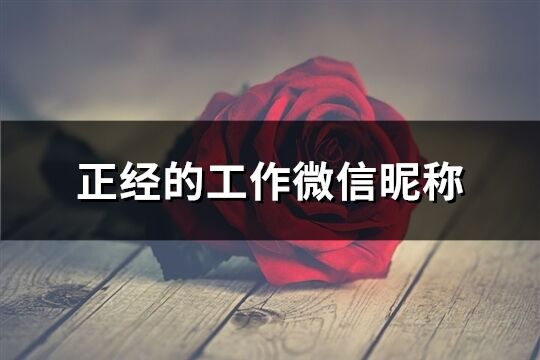 正經(jīng)的工作微信昵稱(共119個(gè))