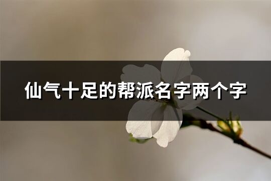 仙氣十足的幫派名字兩個字(184個)