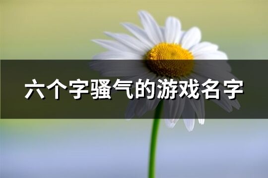 六個字騷氣的游戲名字(精選240個)