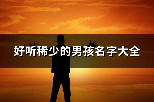 好聽稀少的男孩名字大全(精選77個)
