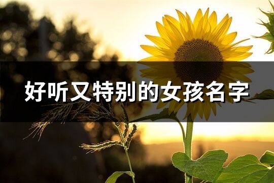 好聽又特別的女孩名字(72個)