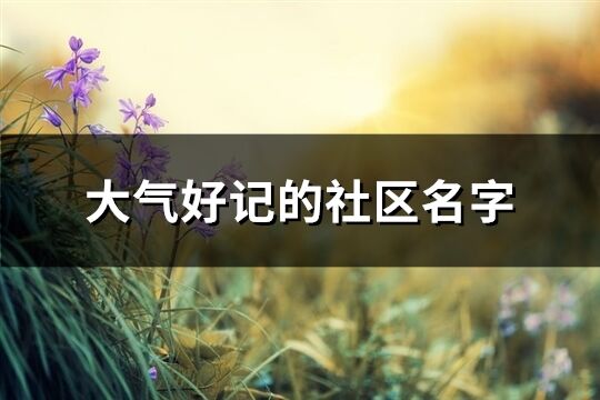 大氣好記的社區(qū)名字(精選71個(gè))