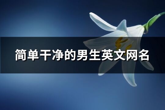 簡單干凈的男生英文網名(139個)