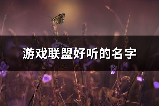 游戲聯(lián)盟好聽的名字(優(yōu)選990個(gè))