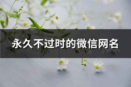 永久不過時的微信網(wǎng)名(精選624個)
