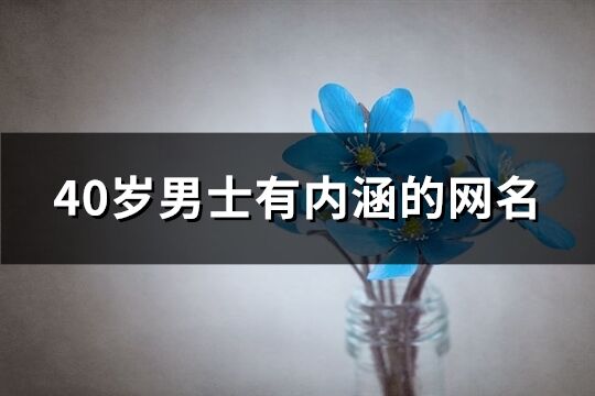 40歲男士有內(nèi)涵的網(wǎng)名(269個(gè))