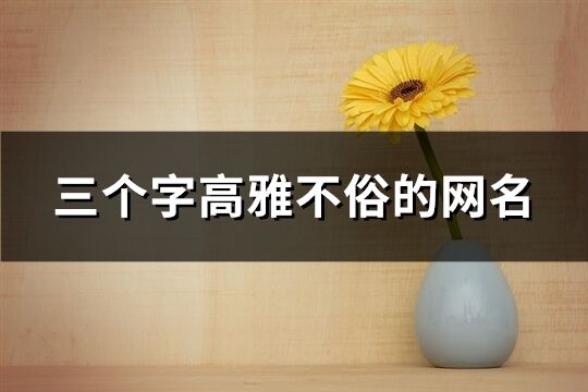 三個字高雅不俗的網(wǎng)名(精選272個)