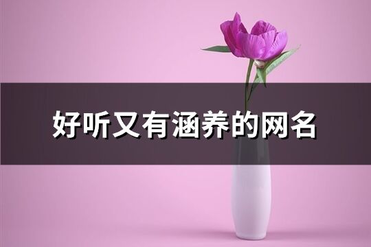 好聽又有涵養的網名(1065個)