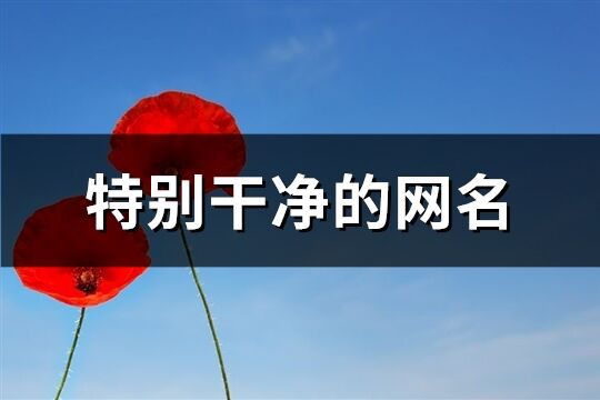 特別干凈的網名(722個)