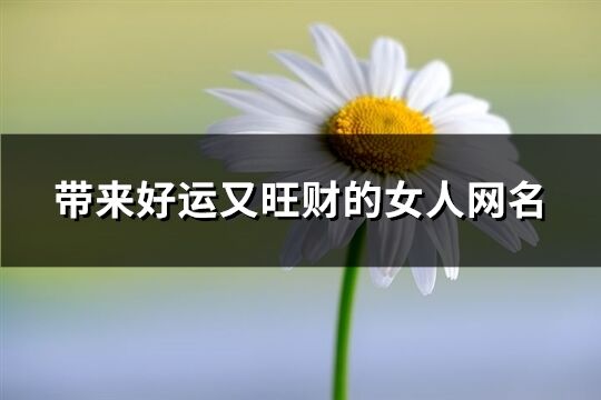 帶來好運又旺財的女人網名(共546個)