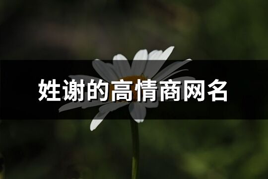 姓謝的高情商網名(精選102個)