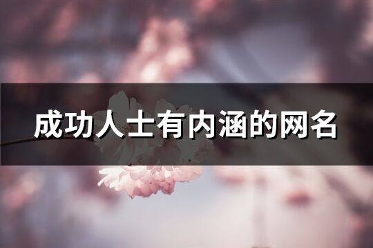 成功人士有內涵的網名(精選254個)