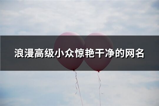 浪漫高級小眾驚艷干凈的網名(精選269個)