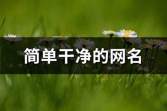 簡單干凈的網名(478個)
