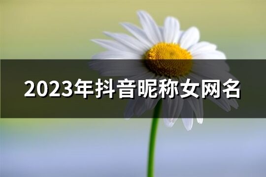 2023年抖音昵稱女網名(優選1081個)