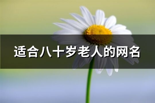 適合八十歲老人的網名(209個)