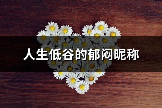 人生低谷的郁悶昵稱(優選250個)